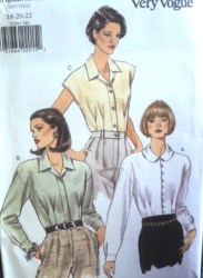 9289 EZ VOGUE LOOSE TUCK COLLAR CAP-LS BLOUSE PATTERN 6-10,18-22